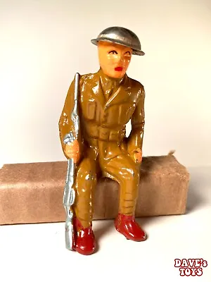 Vintage 1930's Barclay (Manoil?) #760 Lead Soldier Sitting With Metal Hat • $18