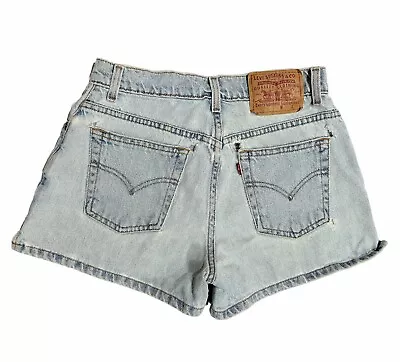 Vintage LEVI’S Y2K Denim Jean Shorts Destroyed Light Wash Women’s Size 7 Jr READ • $46.99