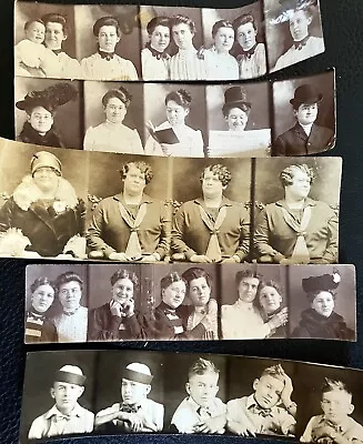 Young Men Women Silly Affectionate Poses Vintage Penny Arcade Photo Booth Strips • $9.99