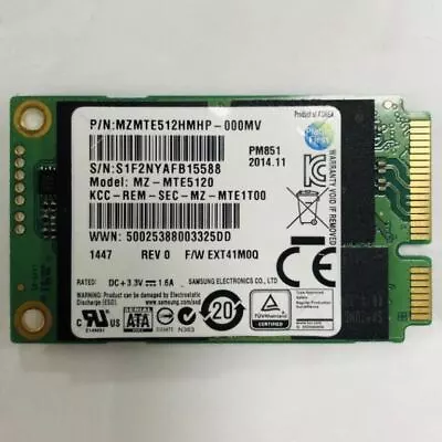 Samsung PM851 Internal SSD MSATA SATA III 6Gb/s 3cm*5cm Solid State Drive • £47.99