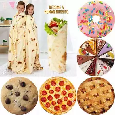 £17.27 • Buy Mexican Throw Burrito Blanket 3D Corn Tortilla Flannel Blanket Bedding Pencake