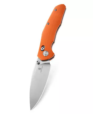 Bestechman Ronan Folding Knife Orange G10 Handle 14C28N Plain Edge Satin BMK02C • $51.90