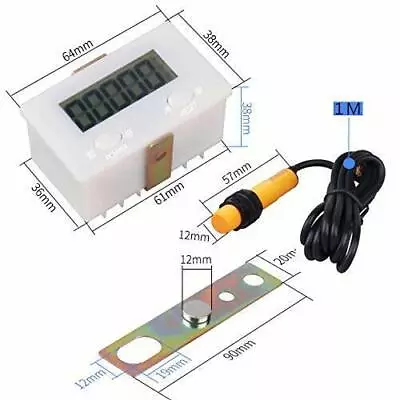 Proximity Switch Sensor LCD Magnetic Induction Digital Rotary Industry Counter • $16.29