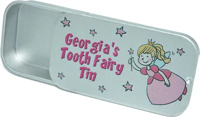 Personalised Cute Tooth Fairy Sentimental Childs Girls Boys Box Tin Gift • £4.99