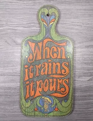 Vintage Morton Salt “WHEN IT RAINS IT POURS” Cutting Board Formica Laminate 15X7 • $21.95