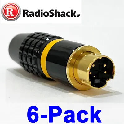 6-pack S-Video Male 4-Pin GOLD All Metal Connector Plug SVHS RadioShack 278-0451 • $12.95