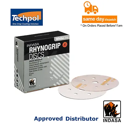 £12.50 • Buy Indasa White Line Rhynogrip Hook & Loop Sanding Discs 150mm - Fast Dispatch