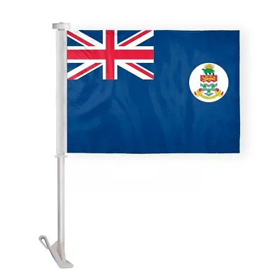 Cayman Islands Car Window Flags Stitched Hems 19  Stiff Pole 2-Sided Wpoly • £22.37