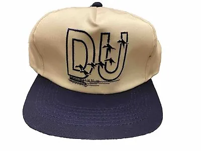 Vintage Ducks Unlimited Hat Snapback Cap NOS Navy Blue Off White  90s • $14.99