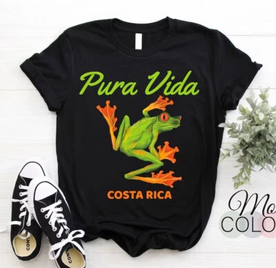 $15.90 • Buy Pura Vida Frog Costa Rica Beach Vibes Shirt, Great Gift For Vacation Travel, Ani