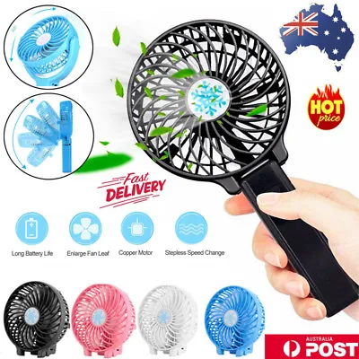$13.45 • Buy Portable Mini Hand-held Small Folding Desk Fan Cooler Cooling USB Rechargeable Z