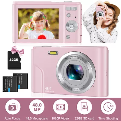 $37.23 • Buy 1080P Digital Camera Autofocus Anti-Shake 48MP Vlogging Camera W/ Free 32GB Card