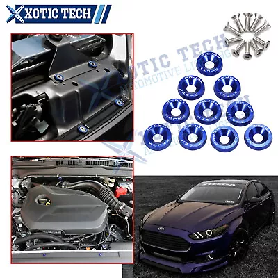 Aluminum M6 Blue Front Fender Hood Bolt Engine Bay Set Dress Up For Ford Mustang • $7.78