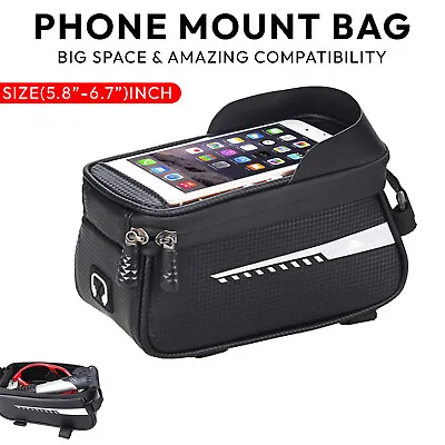£11.94 • Buy Bicycle Phone Mount Holder Waterproof Top Tube Bag Touch Screen Storage Pouch
