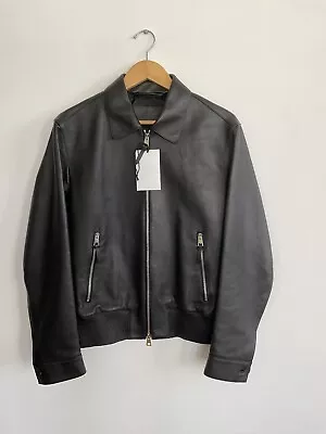 Mr. P Black Napa Leather Blouson Jacket Size M • $1550