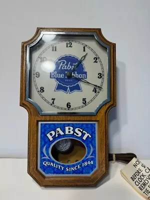 Pabst Blue Ribbon 1970's Vintage Lighted Pendulum Clock • $175