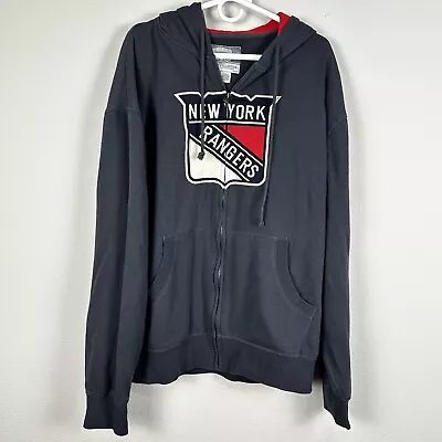 New York Rangers NHL Blue Old Time Hockey Pullover Full Zip Mens XXL 2XL • $29.99