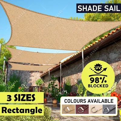 $59.99 • Buy Heavy Duty Shade Sail Cloth Rectangle Sun Outdoor Canopy Awning Shadecloth Grey
