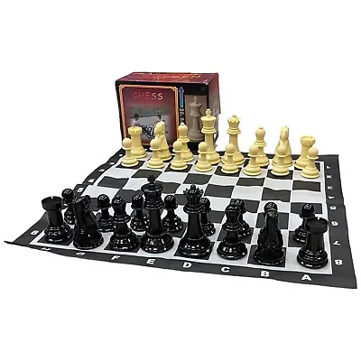 Giant Garden Chess Set With 8  King & Vinyl Board Indoor Outdoor Complete W/Box • $79.97