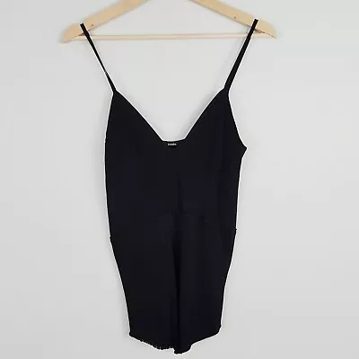 BASSIKE Womens Size 0 Or 6 Black Silk Tuck Detail Camisole Tank Top RRP$300+ • $150