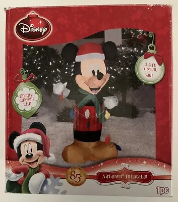 Christmas Inflatable Mickey Mouse Santa Disney Airblown Inflatable Lawn 3.5ft • $27.97