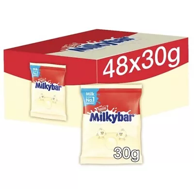 48x Milkybar White Chocolate Buttons Bag 30g FULL BOX • £27.99