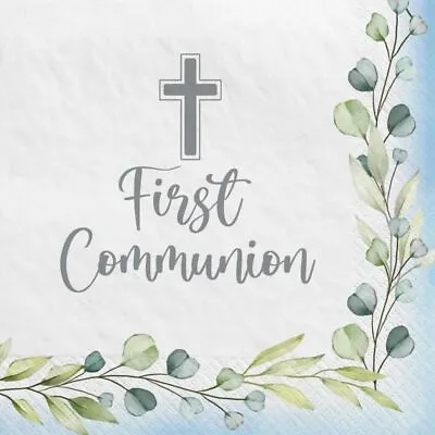 My First Communion Boy Lunch Napkins Paper 40 Per Pack 6 1/2  X 6 1/2  Religious • £6.74