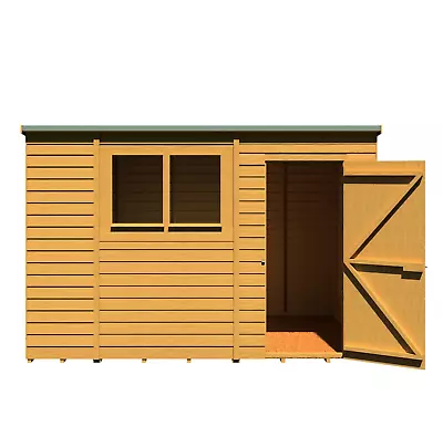 10x6 WOODEN GARDEN SHED PENT ROOF SINGLE DOOR WINDOW OUTDOOR  STORAGE 10ft X 6ft • £609.94