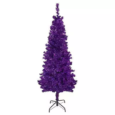 4ft Artificial Purple Tinsel Unlit Medium Christmas Tree • $30.87
