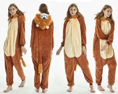 Lion Kids Adult Flannel Pajamas Onesie2888 Cosplay Costume Parent-child Clothing • £15.59