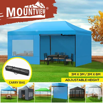 Mountview Gazebo Pop Up Marquee Wall Canopy Outdoor Wedding Tent Camping 3x3 3x6 • $149.99