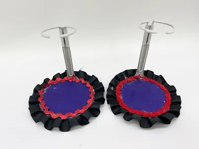 Decorated Metal Stand For Madame Alexander 8  - 10  Dolls Set Of 2 Black Purple  • $24