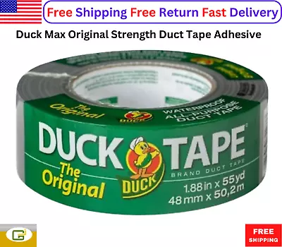 Duck Max Original Strength Duct Tape Adhesive Heavy Repair Roll 55 Yd. Silver • $8.50
