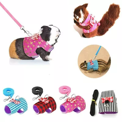 £5.19 • Buy Small Pet Hamster Vest Leash Adjustable Squirrel Ferret Harness Vest Chest-Strap