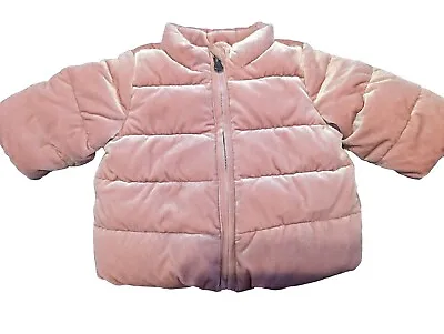 Gap Girls Baby Winter Coat Age 0 - 6 Months Pink Padded Warm Cozy Jacket • £5