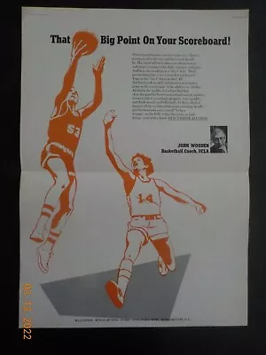 1973 John Wooden UCLA NCAA Basketball Coach Alcohol Education Disease POSTER AD  • $8.99