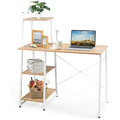 $109.95 • Buy Computer Desk Laptop Workstation Writing Study Table Home Office Desk W/Shelves