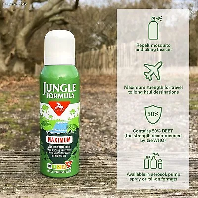 £9.99 • Buy Jungle Formula Maximum Insect Repellent Spray With DEET Quick Midges 125ml