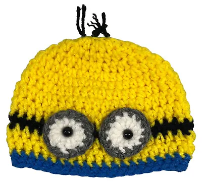 Minions Despicable Me Crocheted Beanie Baby Youth Hat Costume Handmade Cap • $18.98