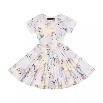 Rock Your Kid Sorbet Unicorn Short Sleeved Dress • $49.95