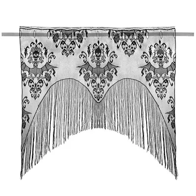 Halloween Lace Skull Curtain Mantel Scarf Halloween Window Curtain Halloween • £6.47