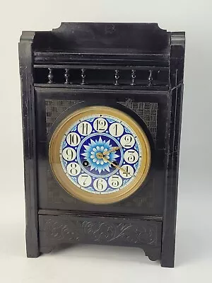 Carved Ebony And Marble Dial Aesthetic Movement  Bracket Clock • $315.74