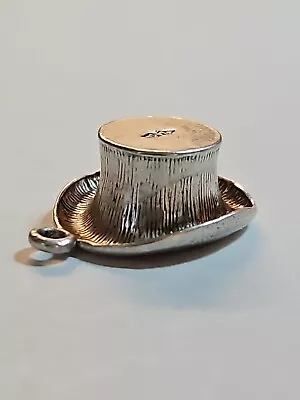 Sterling Silver Top Hat Charm EXCELLENT ATTENTION TO DETAIL! VINTAGE! • $11.99