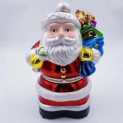 Mr. Christmas Ceramic Santa Box Animated Christmas Decor Scene Rotates 11   • $80.04