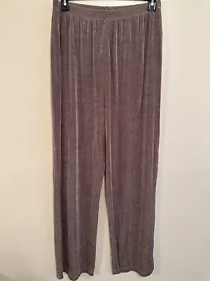 Vikki Vi Classic Women's Full Length Pants 1X Taupe Tan Pull On Elastic Waist • $39.99
