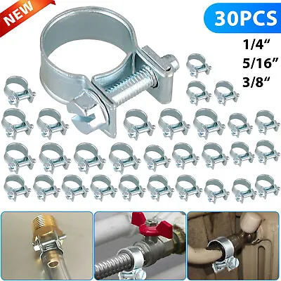 30 Pcs 1/4  5/16  3/8  Fuel Injection Gas Line Hose Clamps Clip Pipe Clamp US • $9.48