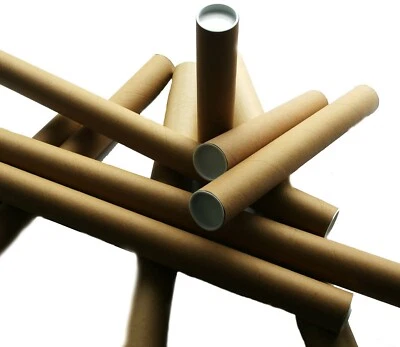 £31.90 • Buy 50 X A1 POSTAL TUBES ROLLS 630mm X 45mm (25 ) +END CAPS