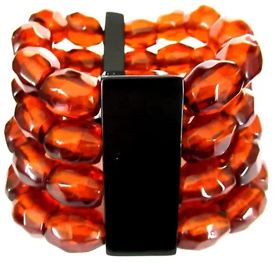 GERDA LYNGGAARD MONIES Signed Rootbeer Beaded Bracelet • $299.99