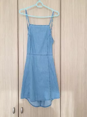£1.99 • Buy Size 10 Pinafore Dress Lt Blue Denim ASOS