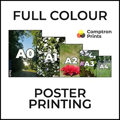 Personalised Custom Colour Printing Matt Poster  | A4 A3 | UK • £4.99